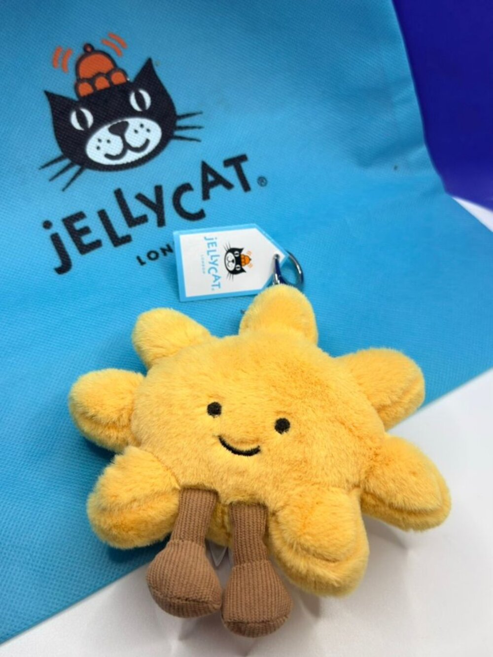 Jellycat Amuseables Sun Bag Charm Yellow Plush Bag Clip Keychain Cute Gift